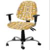 AMZRicher Geometric Orange Office Chair Cover Stretchable Computer Chair Seat Cover Backrest Slipcovers, Stretchable Rotating Desk Chair Seat Cushion Split Protectors Abstract Contemporary Grey view 1