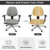 AMZRicher Geometric Orange Office Chair Cover Stretchable Computer Chair Seat Cover Backrest Slipcovers, Stretchable Rotating Desk Chair Seat Cushion Split Protectors Abstract Contemporary Grey view 2