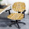 AMZRicher Geometric Orange Office Chair Cover Stretchable Computer Chair Seat Cover Backrest Slipcovers, Stretchable Rotating Desk Chair Seat Cushion Split Protectors Abstract Contemporary Grey view 3