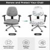 AMZRicher Blue Eucalyptus Office Chair Cover Stretchable Computer Chair Seat Cover Backrest Slipcovers, Stretchable Rotating Desk Chair Seat Cushion Split Protectors Country Rustic Grey Leaves Bird view 2
