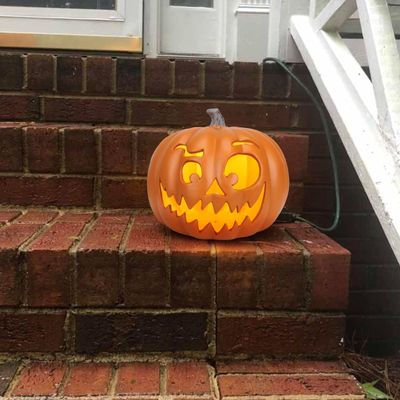 10" Lighted Pumpkin Lantern - Halloween Jack o Lanterns Light Up Pumpkin Decorations - Lighted Pumpkin with LED Bulb Indoor/Outdoor Pumpkin Decoration