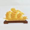 NATURAL MARBLE SHOP Yellow Onyx Marble Sailing Ship Statue Feng Shui Decoration of Wealth and Prosperity, Decorations for Living Room, Home and Office view 1