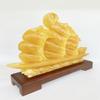 NATURAL MARBLE SHOP Yellow Onyx Marble Sailing Ship Statue Feng Shui Decoration of Wealth and Prosperity, Decorations for Living Room, Home and Office view 2