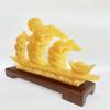 NATURAL MARBLE SHOP Yellow Onyx Marble Sailing Ship Statue Feng Shui Decoration of Wealth and Prosperity, Decorations for Living Room, Home and Office view 4