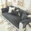 vctops Extra Soft Fuzzy Faux Fur Shaggy Sofa Couch Cover Solid Fluffy Cozy Sectional Couch Cover Luxury Soft Non Slip Sofa Slipcover Furniture Protector (Dark Grey,28"x82") view 1