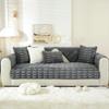 vctops Extra Soft Fuzzy Faux Fur Shaggy Sofa Couch Cover Solid Fluffy Cozy Sectional Couch Cover Luxury Soft Non Slip Sofa Slipcover Furniture Protector (Dark Grey,28"x82") view 2