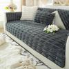 vctops Extra Soft Fuzzy Faux Fur Shaggy Sofa Couch Cover Solid Fluffy Cozy Sectional Couch Cover Luxury Soft Non Slip Sofa Slipcover Furniture Protector (Dark Grey,28"x82") view 4