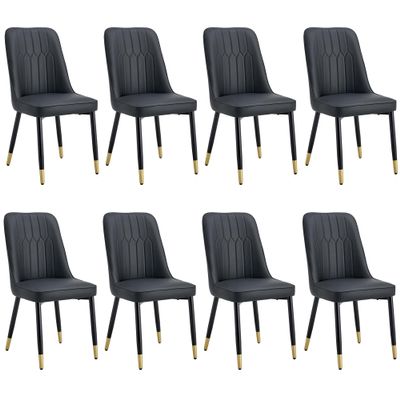AISYKOD Dining Chairs Set of 8, Modern Kitchen Side Dining Room Chairs with Faux Leather Upholstered Seat High Back & Sturdy Metal Legs, Sillas De Comedor Chairs for Dining Room,Kitchen,Living Room