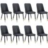 AISYKOD Dining Chairs Set of 8, Modern Kitchen Side Dining Room Chairs with Faux Leather Upholstered Seat High Back & Sturdy Metal Legs, Sillas De Comedor Chairs for Dining Room,Kitchen,Living Room view 1