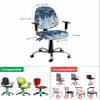 AMZRicher Christmas Office Chair Cover Stretchable Computer Chair Seat Cover Backrest Slipcovers, Stretchable Rotating Desk Chair Seat Cushion Split Protectors Forest Winter Gnomes Snowflake Blue view 4