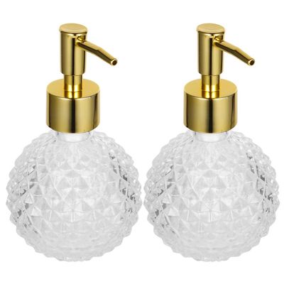 Alipis Hand Soap Dispenser Pump 2-Pack Refillable Liquid Bottle Press Type Design for Soap Lotion Shampoo Bathroom Lotion Dispenser