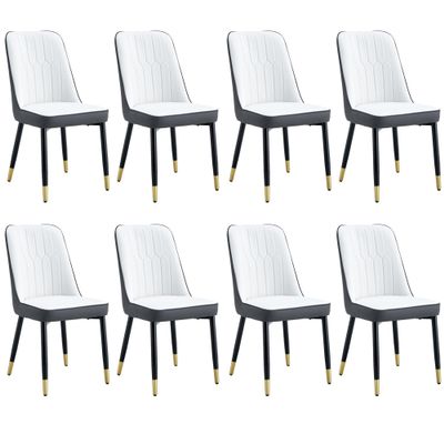 AISYKOD Dining Chairs Set of 8, Modern Kitchen Side Dining Room Chairs with Faux Leather Upholstered Seat High Back & Sturdy Metal Legs, Sillas De Comedor Chairs for Dining Room,Kitchen,Living Room