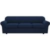 4 Piece Stretch Sofa Covers for 3 Cushion Couch Covers Furniture Slipcovers for Living Room (1 Base Cover Plus 3 Seat Cushion Covers) Thicker Jacquard Fabric Cover (XL Sofa, Navy) view 1
