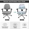 AMZRicher Gnomes Blue Office Chair Cover Stretchable Computer Chair Seat Cover Backrest Slipcovers, Stretchable Rotating Desk Chair Seat Cushion Split Protectors Christmas Forest Winter Tree Branch view 2