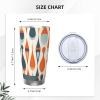 20oz Tumbler with Lid Vacuum Insulated Tumbler Mid Century Modern Retro with Drop Shapes Stainless Steel Car Cup Insulated Coffee Mug for Travel Reusable Double Walled Thermal Cup for Hot Cold Drinks view 3