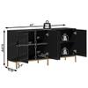 Clihome 64'' Sideboard Buffet Cabinet, Storage Cabinet Accent Storage Credenzas Console Table with 4 Doors and 2 Adjustable Shelves for Kitchen Bedroom Living Room Office, Black view 2