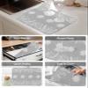 Christmas Dish Drying Mat for Kitchen Counter, Absorbent Reversible Dish Drainer Rack Mats for Coffee Bar Mats 16''x18'' 2 PCS Snowflakes Plants Pine Leaves Grey view 4