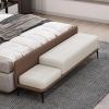 SAZDFY Pu Leather Bedroom Ottoman Bench,Upholstered End of Bed Bench Modern Entryway Shoe Bench with Backrest,Living Room Bench Dinning Room Bench (120x40x52cm(47x16x20), Brown) view 1