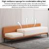 SAZDFY Pu Leather Bedroom Ottoman Bench,Upholstered End of Bed Bench Modern Entryway Shoe Bench with Backrest,Living Room Bench Dinning Room Bench (120x40x52cm(47x16x20), Brown) view 2