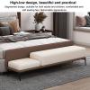 SAZDFY Pu Leather Bedroom Ottoman Bench,Upholstered End of Bed Bench Modern Entryway Shoe Bench with Backrest,Living Room Bench Dinning Room Bench (120x40x52cm(47x16x20), Brown) view 4