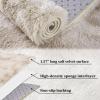 Zacoo Area Rugs 10x13 for Living Room Fluffy Shaggy Large Carpet Rug for Bedroom Indoor Modern Faux Fur Floorcover Mat Soft Non Slip Kids Rugs for Nursery Playroom Home Decor Rug, Tie Dye Light Taupe view 3