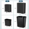 Arlopu 13.2+1.3 Gallon Step Trash Can, Stainless Steel Garbage Bin, Soft-Close Rubbish Bin with Removable Plastic Inner Bucket, Fingerprint-Proof, Lid Dustbin, for Kitchen Home (Black) view 2