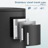 Arlopu 13.2+1.3 Gallon Step Trash Can, Stainless Steel Garbage Bin, Soft-Close Rubbish Bin with Removable Plastic Inner Bucket, Fingerprint-Proof, Lid Dustbin, for Kitchen Home (Black) view 4