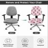 AMZRicher Halloween Office Chair Cover Stretchable Computer Chair Seat Cover Backrest Slipcovers, Stretchable Rotating Desk Chair Seat Cushion Split Protectors Cartoon Pink Pumpkins Ghost Cat view 2