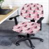 AMZRicher Halloween Office Chair Cover Stretchable Computer Chair Seat Cover Backrest Slipcovers, Stretchable Rotating Desk Chair Seat Cushion Split Protectors Cartoon Pink Pumpkins Ghost Cat view 3