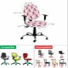 AMZRicher Halloween Office Chair Cover Stretchable Computer Chair Seat Cover Backrest Slipcovers, Stretchable Rotating Desk Chair Seat Cushion Split Protectors Cartoon Pink Pumpkins Ghost Cat view 4