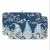 Christmas Dish Drying Mat for Kitchen Counter, Absorbent Reversible Dish Drainer Rack Mats for Coffee Bar Mats 18''x24'' 2 PCS Forest Winter Gnomes Snowflake Blue view 1