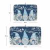 Christmas Dish Drying Mat for Kitchen Counter, Absorbent Reversible Dish Drainer Rack Mats for Coffee Bar Mats 18''x24'' 2 PCS Forest Winter Gnomes Snowflake Blue view 3