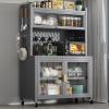 Kitchen Pantry Storage Cabinet, Kitchen Storage Cabinets, 5 Tier Free Standing Microwave Stand Metal Shelves, With Pegboard Accessories, For Garage Pantry Home Kitchen Spices, Pots, And Pans ( Size : view 1