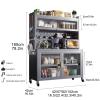 Kitchen Pantry Storage Cabinet, Kitchen Storage Cabinets, 5 Tier Free Standing Microwave Stand Metal Shelves, With Pegboard Accessories, For Garage Pantry Home Kitchen Spices, Pots, And Pans ( Size : view 2