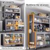 Kitchen Pantry Storage Cabinet, Kitchen Storage Cabinets, 5 Tier Free Standing Microwave Stand Metal Shelves, With Pegboard Accessories, For Garage Pantry Home Kitchen Spices, Pots, And Pans ( Size : view 3
