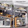 Kitchen Pantry Storage Cabinet, Kitchen Storage Cabinets, 5 Tier Free Standing Microwave Stand Metal Shelves, With Pegboard Accessories, For Garage Pantry Home Kitchen Spices, Pots, And Pans ( Size : view 4