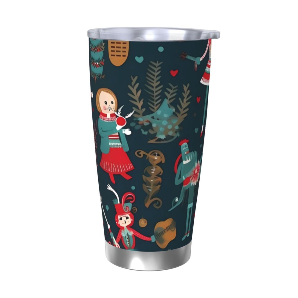 20oz Tumbler with Lid Vacuum Insulated Tumbler Women's Nutcracker Ballet Xmas Dance Stainless Steel Car Cup Insulated Coffee Mug for Travel Reusable Double Walled Thermal Cup for Hot Cold Drinks