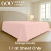 SGI Bedding 132" W x 120" L 1Pc Alaskan King Flat Sheet Only - 600 Thread Count - 100% Egyptian Cotton Soft Breathable Luxury Oversized Sheets, for Extra Large Beds - Peach view 2