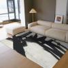 Black Living Room Rugs Abstract Expressionism Area Rugs for Bedroom Dinning Room Soft Carpet with Rubber Backing for Entryway Office 6'x10' view 2