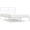 FAMIROSA Metal Bed Frame with Headboard White 59.1"x78.7",22.55 KG,352629 view 2