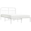 FAMIROSA Metal Bed Frame with Headboard White 59.1"x78.7",22.55 KG,352629 view 3