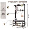 Metal Coat Rack with Shoe Bench and Hook, Multifunctional Entry Bench with Coat Rack, Easy to Assemble for Living Room, Hallway 80/100 * 33 * 172CM, White Grey view 2