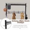 Metal Coat Rack with Shoe Bench and Hook, Multifunctional Entry Bench with Coat Rack, Easy to Assemble for Living Room, Hallway 80/100 * 33 * 172CM, White Grey view 3