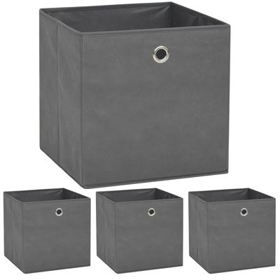 FAMIROSA Storage Boxes 4 pcs Non-woven Fabric 12.6"x12.6"x12.6" Gray,2.2 KG,245747