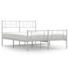 FAMIROSA Metal Bed Frame with Headboard and Footboard White 53.1"x74.8",21.4 KG,355333 view 3