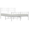 FAMIROSA Metal Bed Frame with Headboard and Footboard White 53.1"x74.8",21.4 KG,355333 view 4