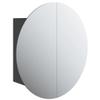 FAMIROSA Bathroom Cabinet with Round Mirror&LED Black 15.7"x15.7"x6.9",11.04 KG,345580 view 3