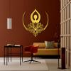 Lotus Flower Wall Art, Yoga Metal Wall Decor, Zen Wall Art, Buddha Metal Wall, Meditation Wall Art, Hindu Wall Art, Metal Wall Art Decor, Metal Wall Decor for Living Room (Gold, 30 x 28 inch / 76 x 70 cm) view 1