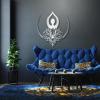 Lotus Flower Wall Art, Yoga Metal Wall Decor, Zen Wall Art, Buddha Metal Wall, Meditation Wall Art, Hindu Wall Art, Metal Wall Art Decor, Metal Wall Decor for Living Room (Gold, 41 x 38 inch / 105 x 96 cm) view 3