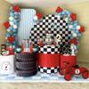 Aerdce Tyre Cylindrical Cylinder Pedestal Table Covers for Racing Party Stretchy Plinth Fabric Cover Birthday Baby Shower Parties Decoration Props view 3